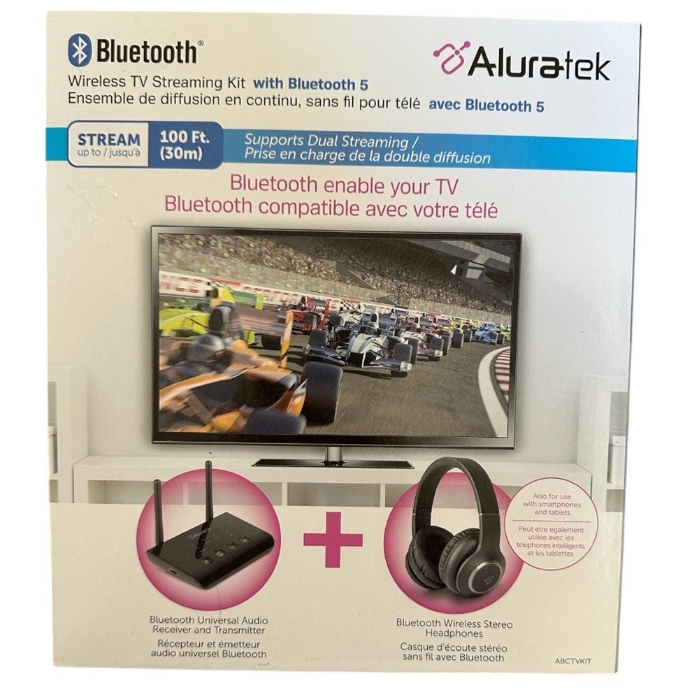 Aluratek Bluetooth Wireless TV Streaming Kit NEW retail $130